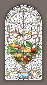 教堂蒂凡尼餐厅主题拱形彩绘玻璃