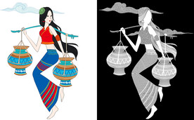 美女逆向纹路设计