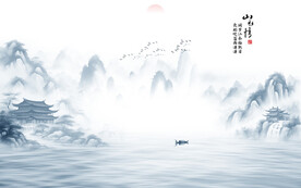 水墨江南背景墙