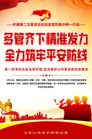 夏夜治安巡查海报