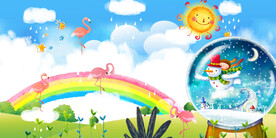 卡通儿童房背景墙