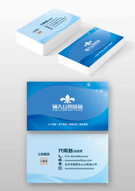 蓝色线条IT科技公司个人名片