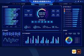 科技蓝大数据可视化大屏统计管理