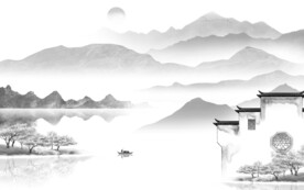 现代 新款灰色山水 TiF分层