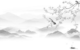 极简灰色山水 TiF分层