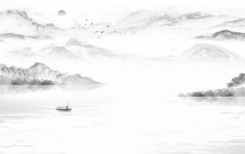 灰色高档山水 tif分层