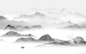 新品 灰色简约山水 TiF分层