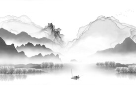 高雅 灰色简约山水 TiF分层