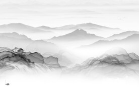 高端 灰色简约山水 TiF分层