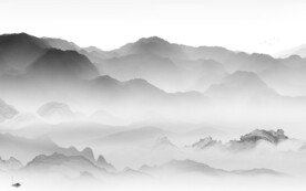 最新 灰色简约山水 TiF分层