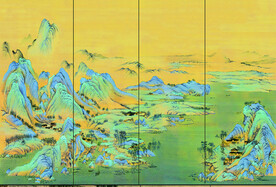 新中式山水 背景墙壁画 硬包 