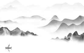 意境 高档灰色山水 TIf分层