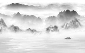 人气 现代灰色山水 TIf分层