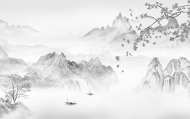 素雅 意境灰色山水 TIf分层