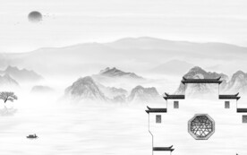 高雅 灰色高清山水 TIf分层