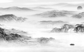 高端 灰色山水背景 TIf分层