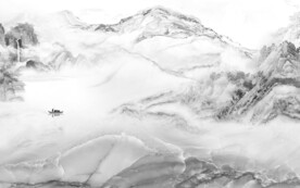 清晰 简奢灰色山水 tiF分层