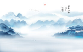 水墨江南背景墙