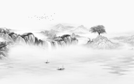 简约 高端灰色山水 tiF分层