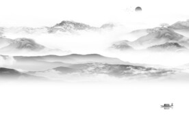 素雅 灰色高档山水 tif分层