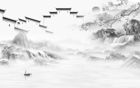 新款 灰色高档山水 tif分层