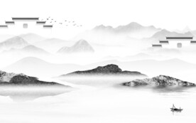 高端 灰色高档山水 tif分层