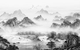 新品 大气灰色山水 TiF分层