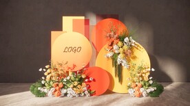 橙色渐变婚礼草图大师su模型