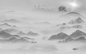 简约 爆款灰色山水 TiF分层