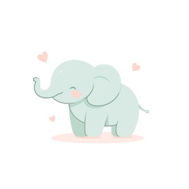 可爱小象矢量插画