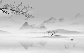 人气 灰色中式山水 TiF分层