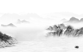 简约 高端灰色山水 TiF分层