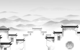 灰色 中式最新山水 TiF分层