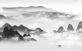 高端 轻奢灰色山水 TiF分层