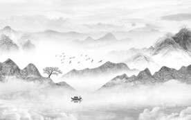 极简 高档清晰山水 TiF分层