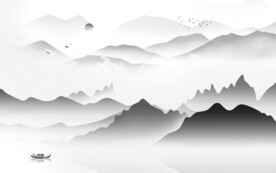 高档 现代客厅山水 TiF分层