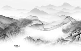 高端 高清灰色山水 TIF分层