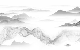 极简 灰色客厅山水 TIF分层