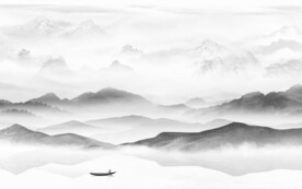 最新 灰色客厅山水 TIF分层