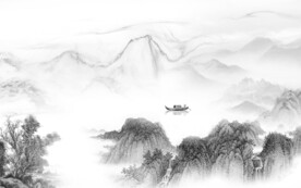 高雅 灰色客厅山水 TIF分层