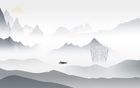 简约 灰色客厅山水 TIF分层