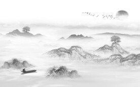 素雅 简奢灰色山水 tiF分层