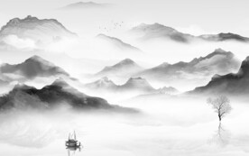 高雅 简奢灰色山水 tiF分层