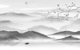 最新 高端灰色山水 tiF分层