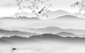 高清 高端灰色山水 tiF分层