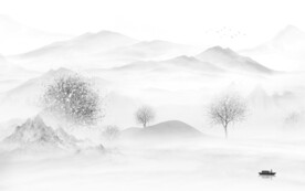 现代 高档灰色山水 TiF分层