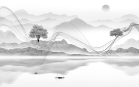 现代 简约灰色山水 TiF分层