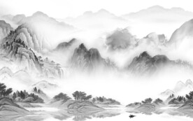 淡雅 清晰灰色山水 TiF分层