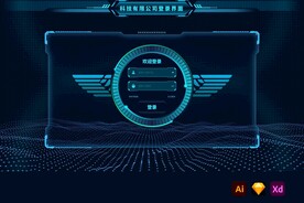 科技感登录注册欢迎UI后台管理