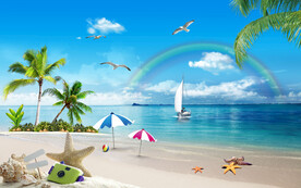 阳光沙滩海景图